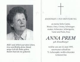 Anna Prem, geb. Kruselburger, im 71. Lebensjahr