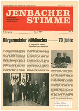 Jenbacher Stimme, Ausgabe 1, Jänner 1973