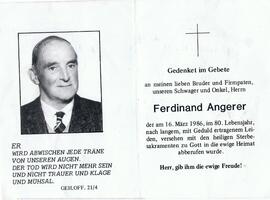 Ferdinand Angerer, im 80. Lebensjahr