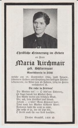 Maria Kirchmair, Moosbäuerin in Fischl, im 45. Lebensjahr
