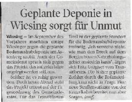 Geplante Deponie in Wiesing sorgt für Unmut
