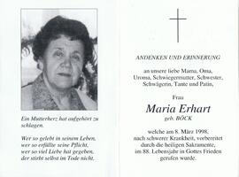Maria Erhart, geb. Böck, im 88. Lebensjahr