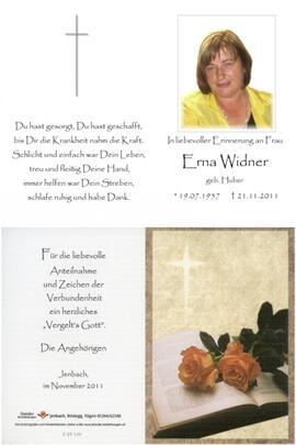 Erna Widner, geb. Huber, im 55. Lebensjahr
