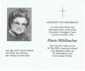 Maria Mühlbacher, im 72. Lebensjahr