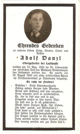 Adolf Danzl, im 25. Lebensjahr