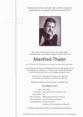 Manfred Thaler, im 64. Lebensjahr