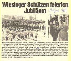 Wiesinger Schützen feierten 200jähriges Jubiläum