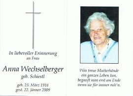 Anna Wechselberger, geb. Schiestl, im 93. Lebensjahr