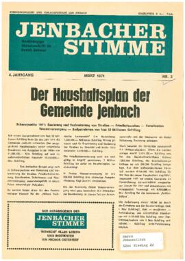 Jenbacher Stimme, Ausgabe 3, März 1971