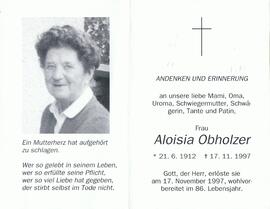 Aloisia Obholzer, im 86. Lebensjahr
