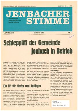Jenbacher Stimme, Ausgabe 1, Jänner 1971