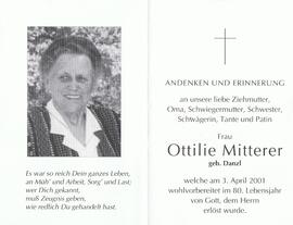 Ottilie Mitterer, geb. Danzl, im 80. Lebensjahr