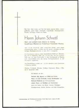 Johann Schrettl, Bauer beim Adamer, im 81. Lebensjahr