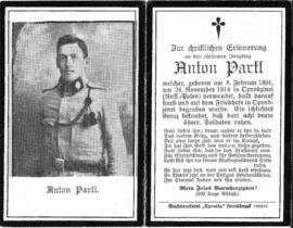 Anton Partl, im 24. Lebensjahr