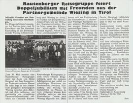 Rautenberger Reisegruppe feiert Doppeljubiläum mit Freunden aus der  Partnergemeinde Wiesing in T...