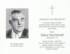 Klaus Hochmuth, im 71. Lebensjahr