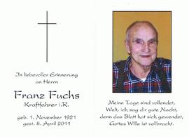 Franz Fuchs, im 90. Lebensjahr