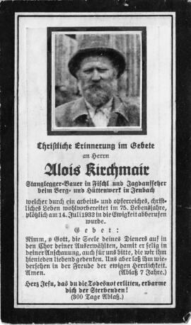 Alois Kirchmair, Stangleggerbauer in Fischl, im 75. Lebensjahr
