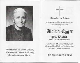Aloisia Egger, geb. Ploner, im 79. Lebensjahr