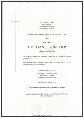 Günther MR Dr. Hans