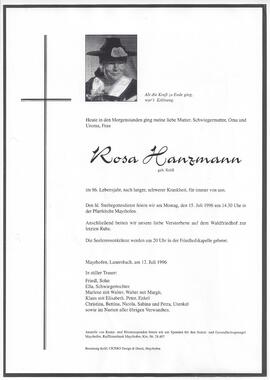 Hanzmann Rosa, geboren Kröll