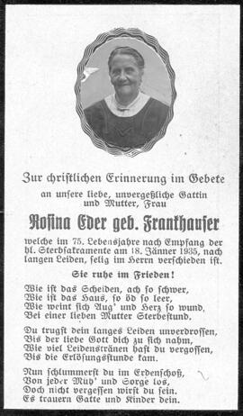 Eder Rosina, geborene Frankhauser