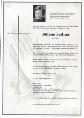 Leitner Juliane, geborene Egger