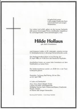 Hollaus Hilde, geborene Jöchl