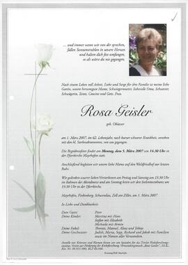 Geisler Rosa, geborene Oblasser