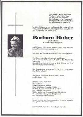 Huber Barbara, geborene Perthaler