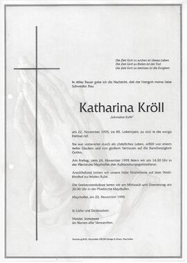 Kröll Katharina, vulgo "Schmalzer Kathl"