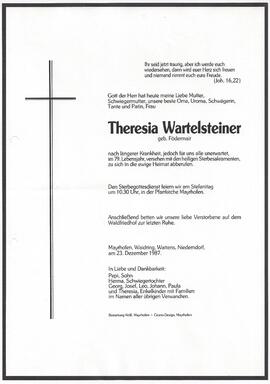Wartelsteiner Theresia, geborene Födermair