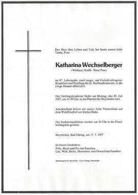 Wechselberger Katharina, vulgo "Wildauer Kathl"