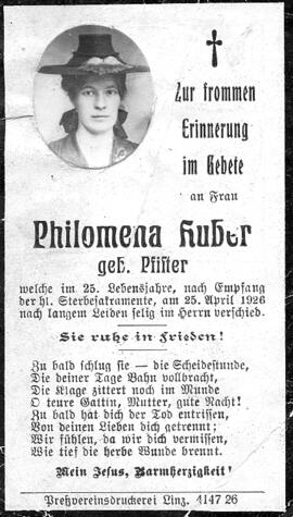 Huber Philomena, geborene Pfister