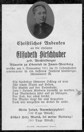 Hirschhuber Elisabeth, geborene Wechselberger