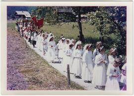 Prozession auf der Wiese zur Laubichler Kapelle 1962