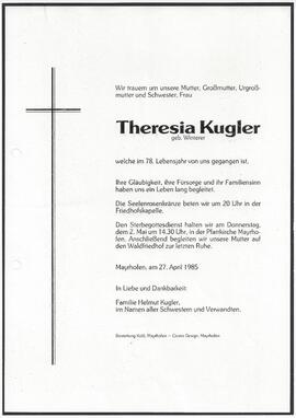 Kugler Theresia, geborene Winterer