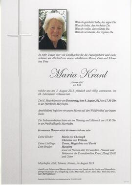 Kranl Maria, geborene Kröll, vulgo "Krumer Midi"