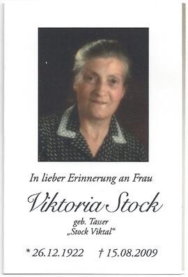 Stock Viktoria, geborene Tasser, vulgo "Stock Viktal"