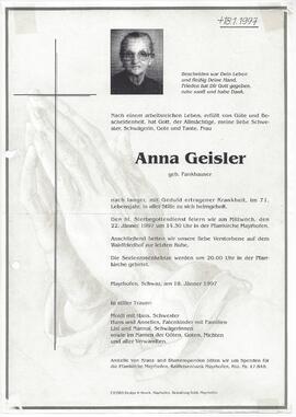 Geisler Anna, geborene Fankhauser
