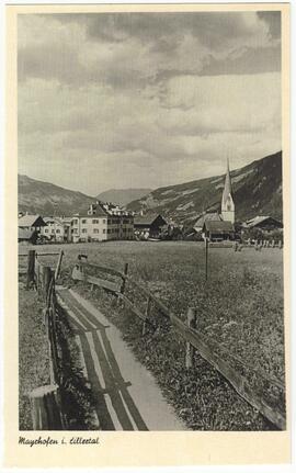 Mayrhofen Ortsansicht vom Schlossergassl Widumfeld
