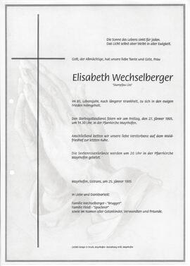 Wechselberger Elisabeth, vulgo "Stumpfau Lies"