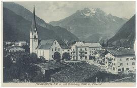 Mayrhofen Ansicht des Ortskerns m. Pfarrkirche