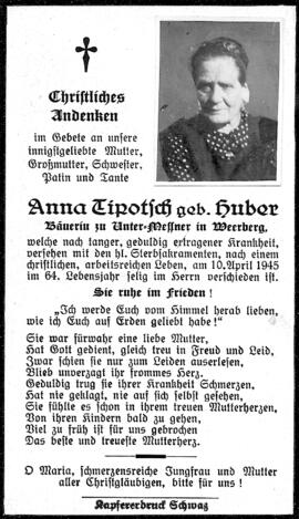 Tipotsch Anna, geboren Huber