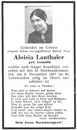 Lanthaler, Aloisia