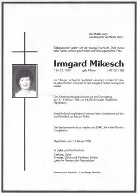 Mikesch Irmgard, geborene Pfister