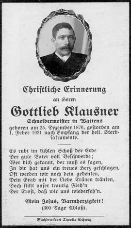 Klausner, Gottlieb