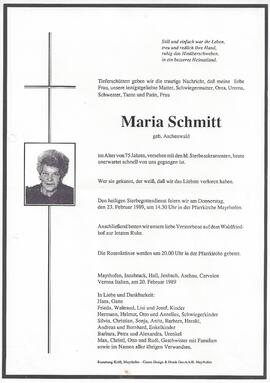 Schmitt Maria, geborene Aschenwald