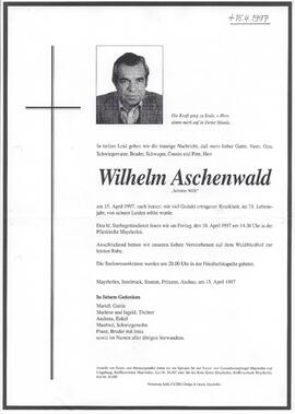 Aschenwald Wilhelm, vulgo &quot;Schotter Willi&quot;