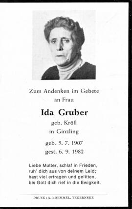 Gruber Ida, geborene Kröll